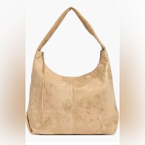 HOBO Beige Suede Hobo Shoulder Bag